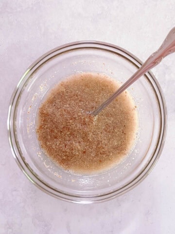 flax egg in a bowl with a spoon