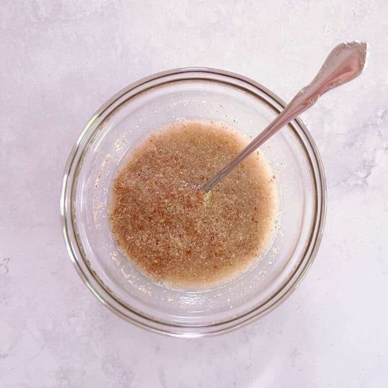 flax egg in a bowl with a spoon