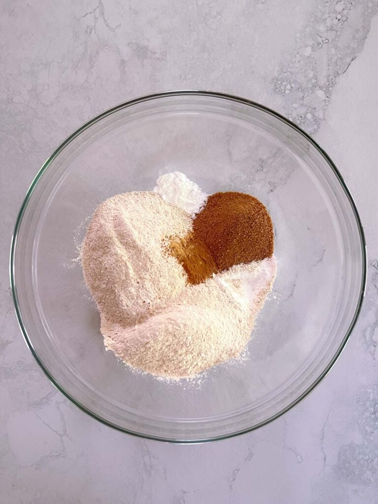 uncombined dry ingredients in a bowl