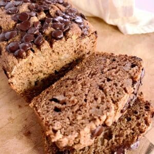 sliced vegan banana bread