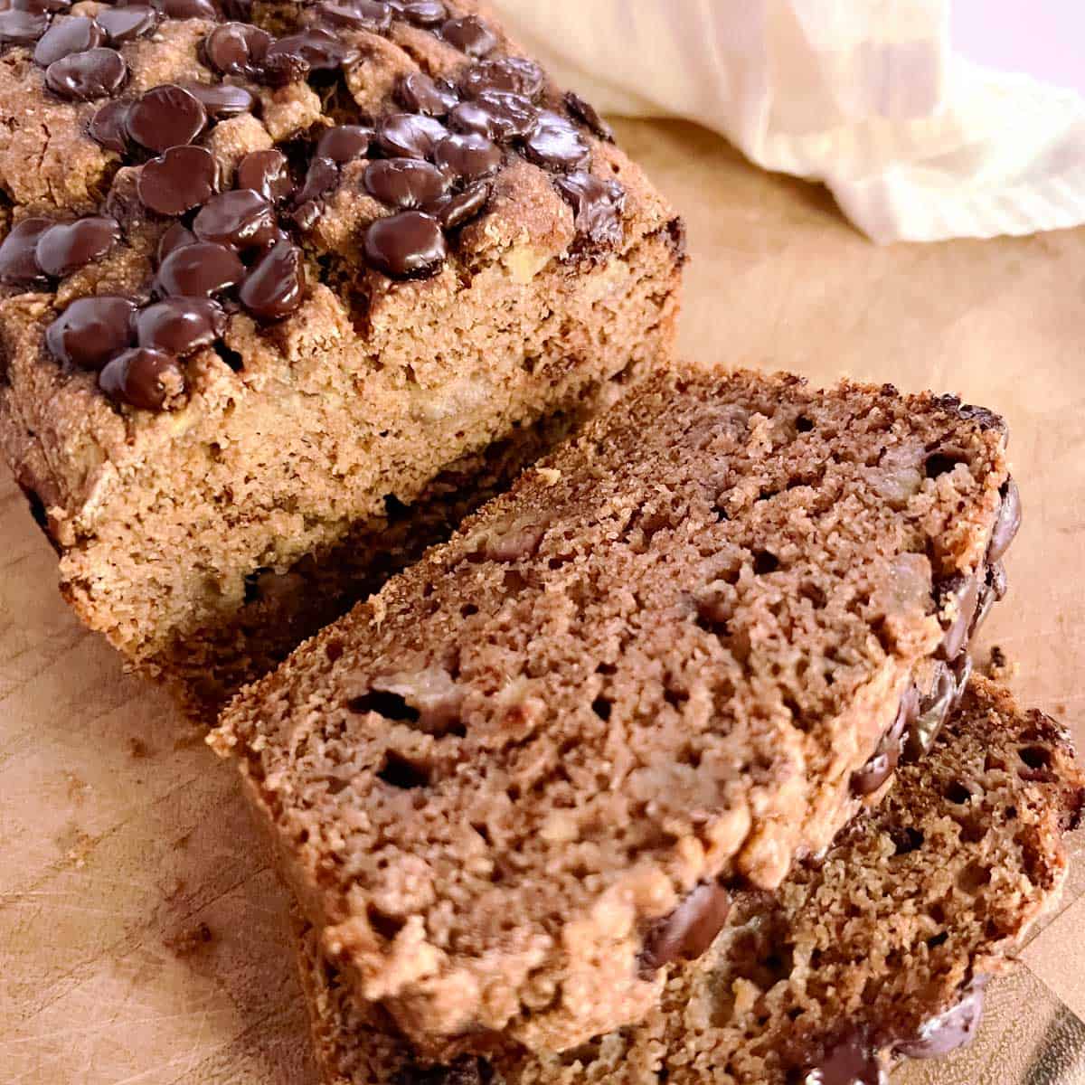 sliced vegan banana bread