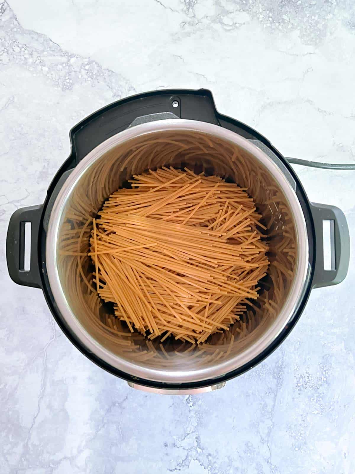 linguine broken in half in Instant Pot