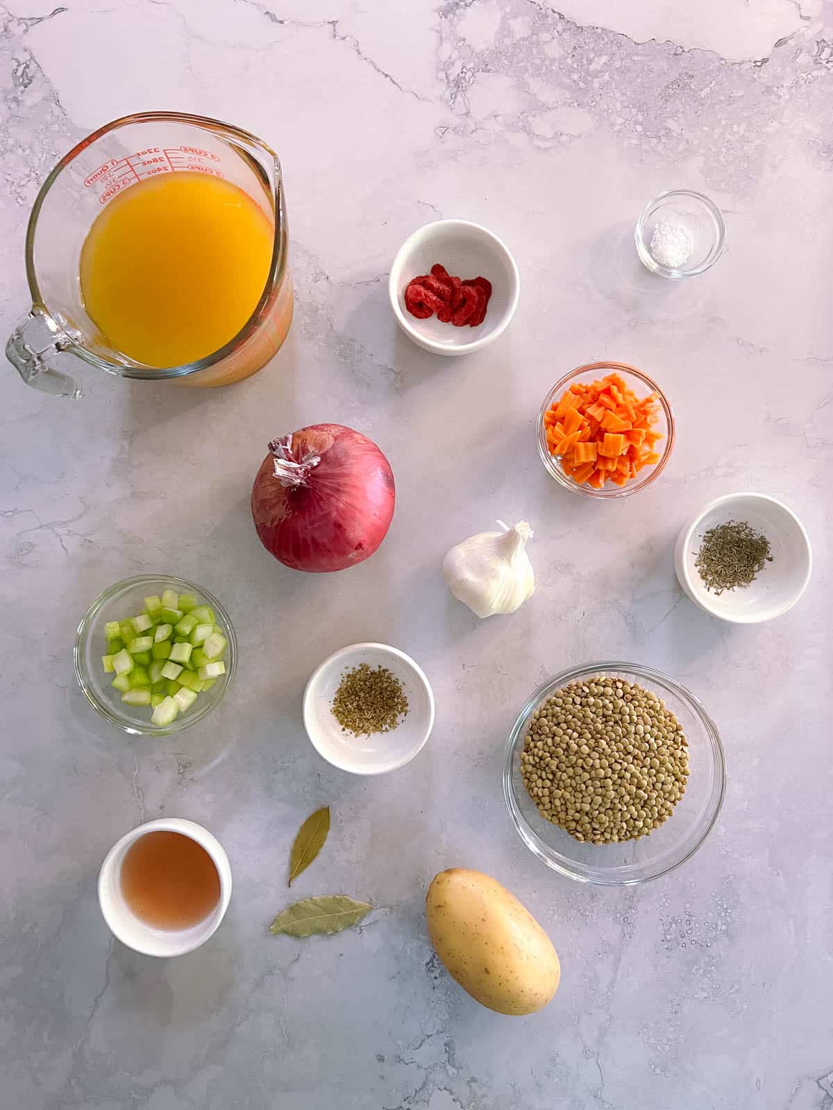 ingredients for essential instant pot lentil soup