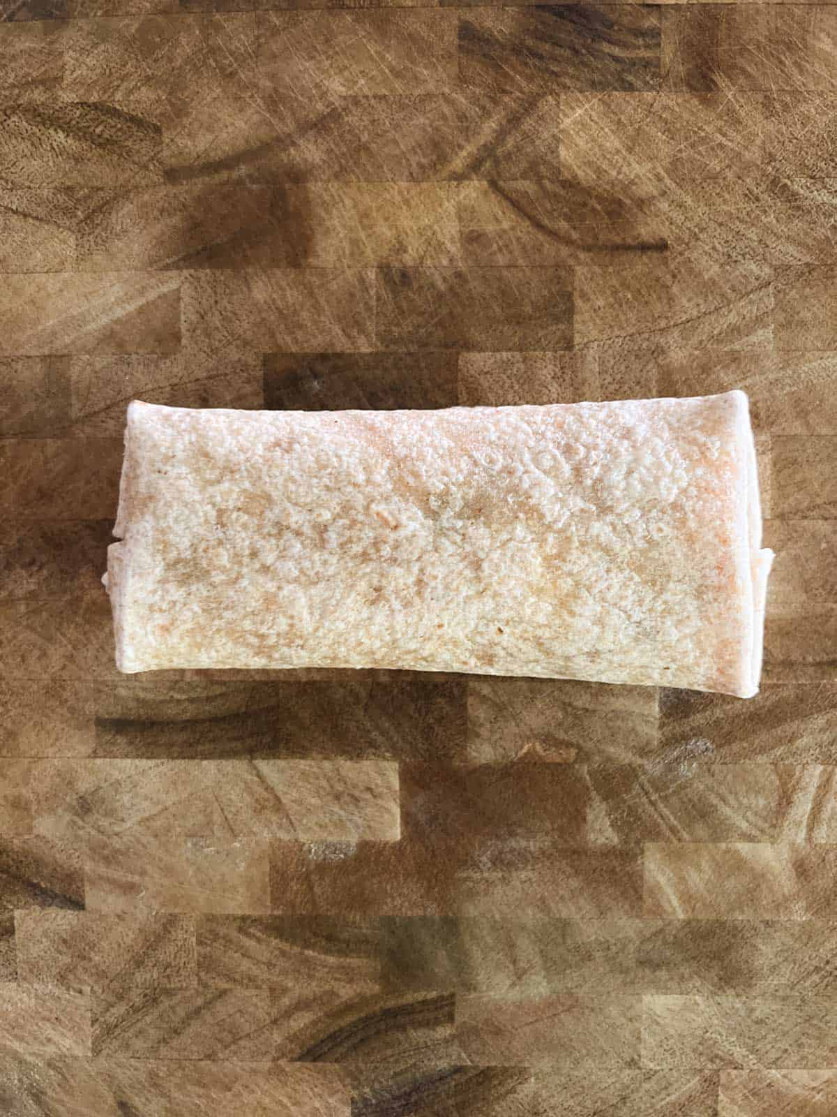 whole-wheat wrap rolled around the potato mixture like a burrito 