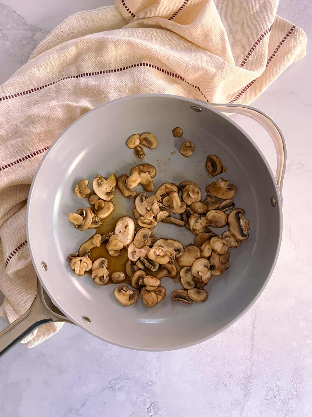 mushrooms cooked in a skillet