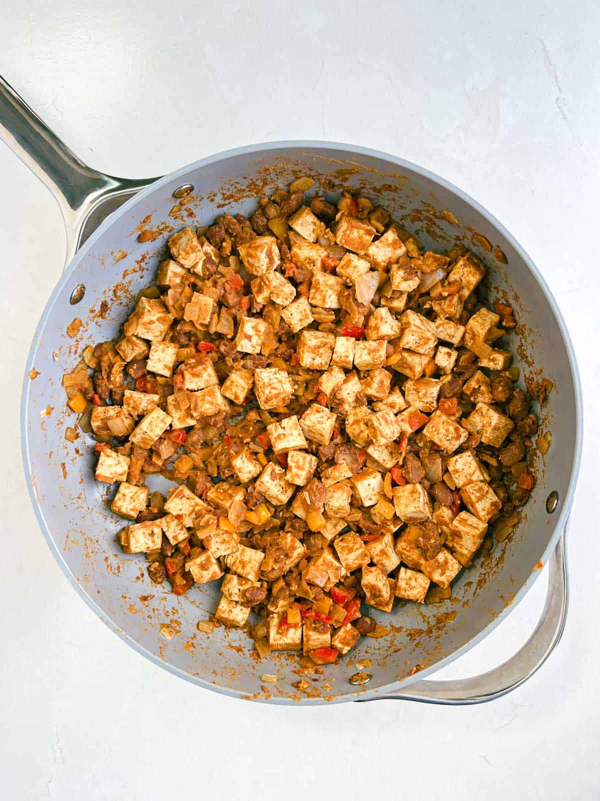 all ingredients combined in a skillet