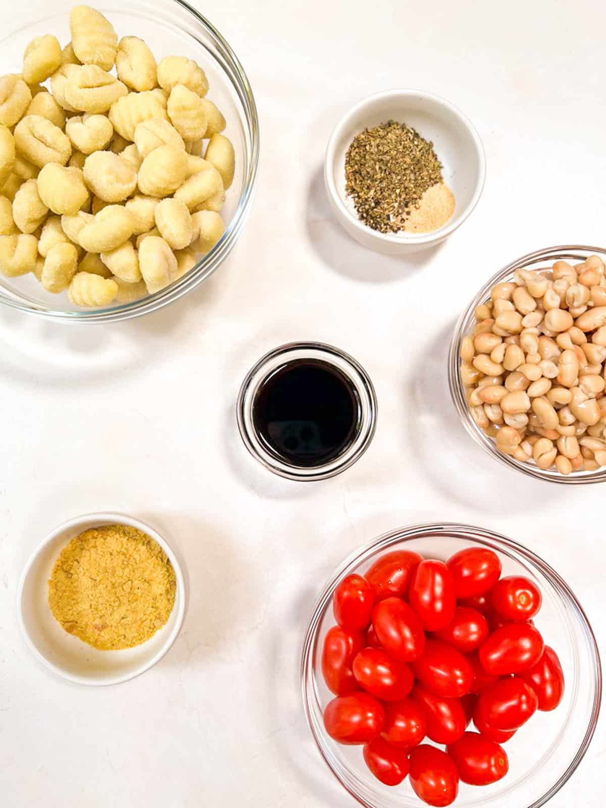 Ingredients for sheet pan gnocchi.